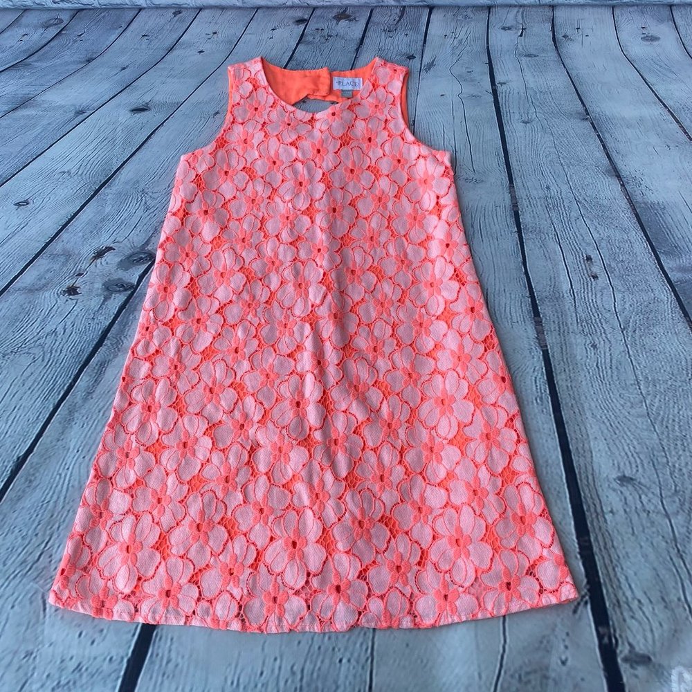 Children’s Place Floral Embroidered Dress Orange